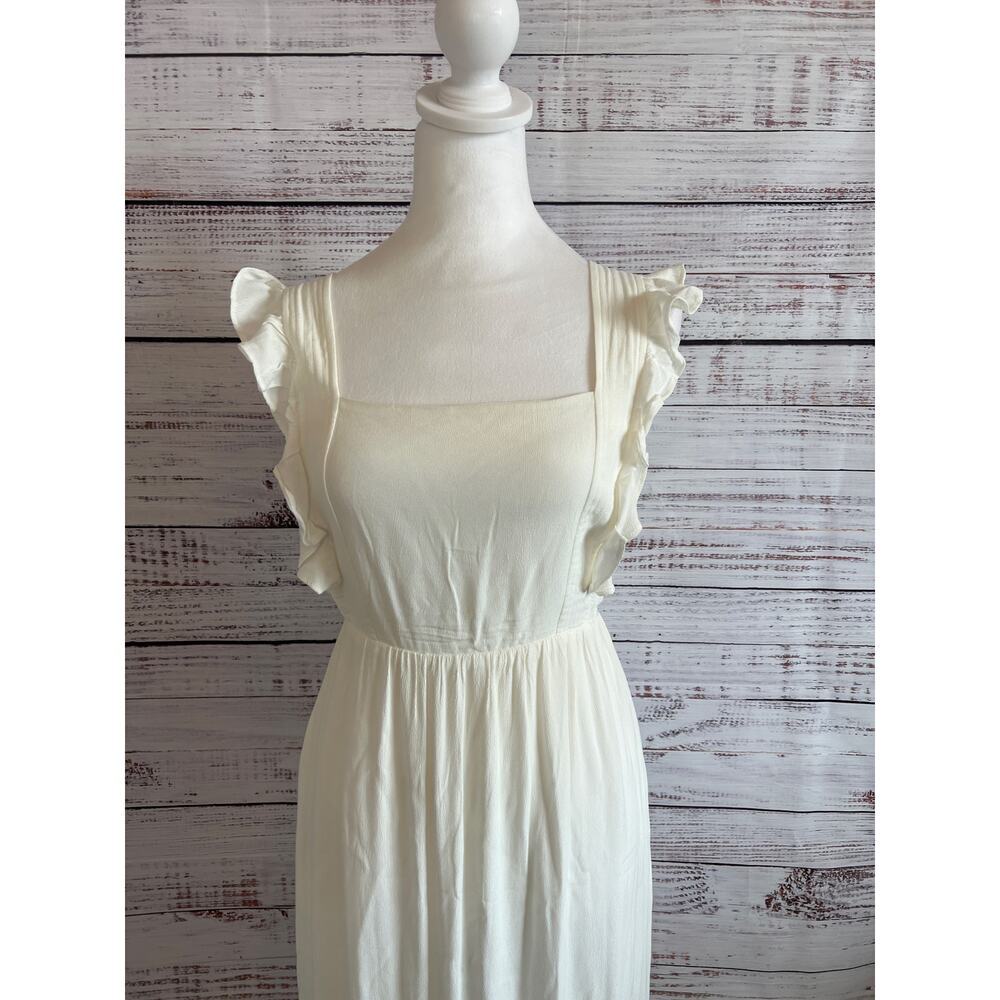 Lulu’s Womens Breezy Sunset Tie Back Ruffled Maxi Dress Size Medium - Picture 2 of 13